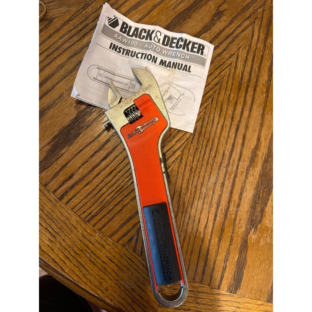 Black & Decker AAW100 Auto Wrench 8 Inch Motorized Adjustable Wrench Orange